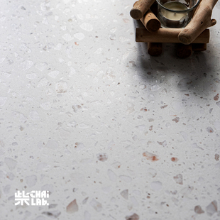 小火柴浅米白灰色系小颗粒水磨石瓷砖厨房墙地砖卫生间阳台1200
