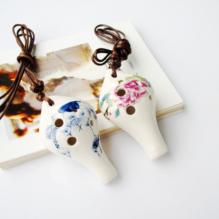 六孔陶笛中音C调陶笛 6孔陶笛初学送音谱厂价批发