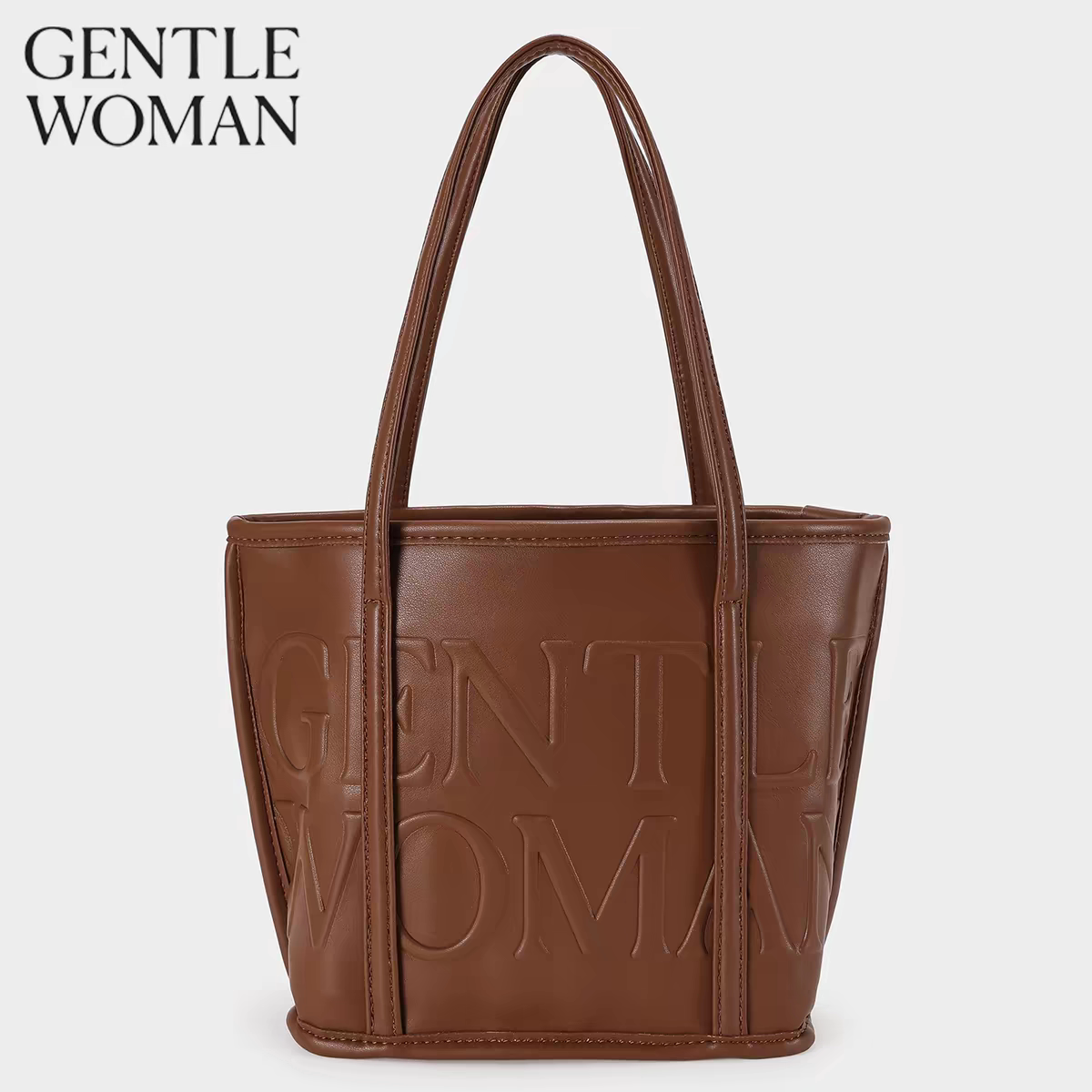 Gentlewoman品牌折扣店皮面字母印花托特包手提包单肩包水桶包女