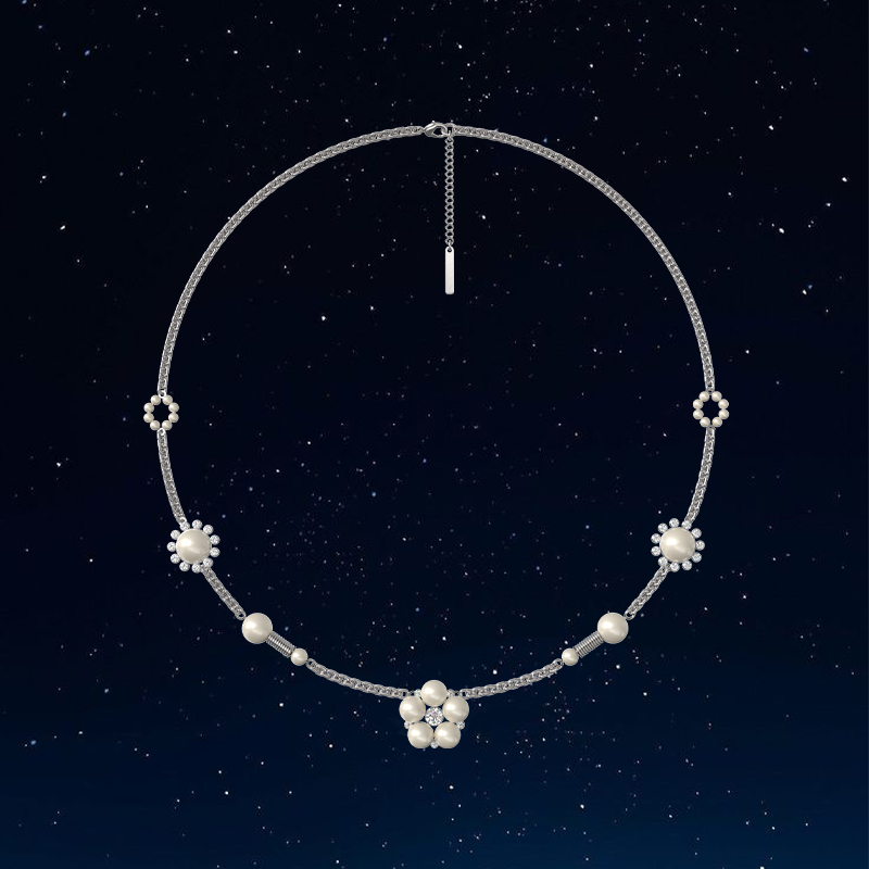 VSCH花朵太阳珍珠项链