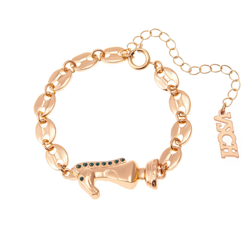 马头骑士镶钻猪鼻扣手链