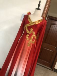 民族舞蹈演出服.古典水袖 演出服 舞蹈服.唐诗逸舞蹈水月洛神同款