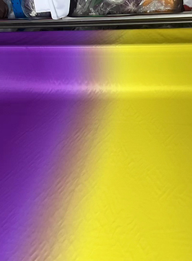 渐变色舞蹈服装布料紫色渐变黄100d雪纺布料紫色渐变黄高丝宝布料