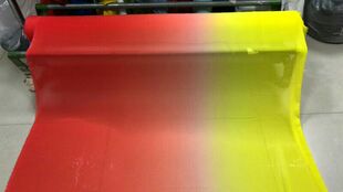 渐变色舞蹈服装布料.大红渐变黄色100D雪纺布料.渐变雪纺布料定染