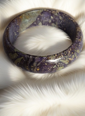 苏萤石妖孽手镯女款宽版镯子手链手串