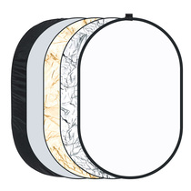 反光板摄影100*150cm五合一柔光银白金银黑椭圆方形打光板直播拍照补光板遮光板米菠萝折叠白色拍摄折射板