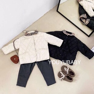 男女童棉服外套2026新款秋冬装洋气儿童保暖翻领夹棉上衣潮