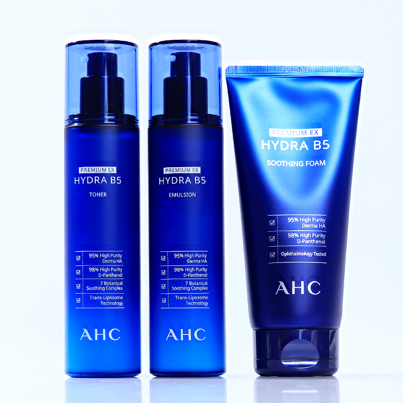 韩国AHC水乳套装b5玻尿酸爽肤水乳液洗面奶清爽高保湿敏感肌正品
