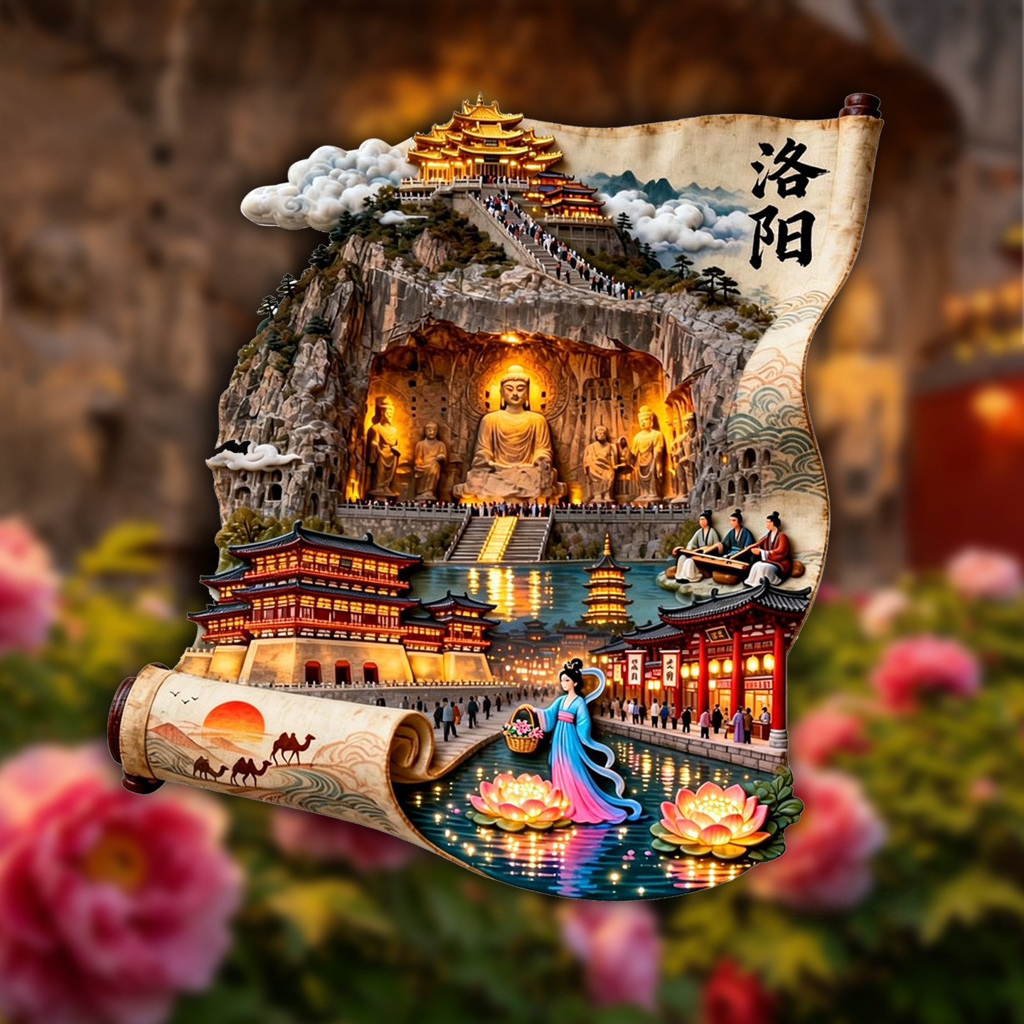 河南洛阳特色金属冰箱贴磁性贴城市文创旅游景点纪念品送伴手礼物