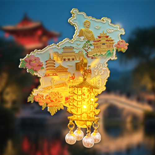 洛阳宫灯冰箱贴磁吸贴文创纪念品