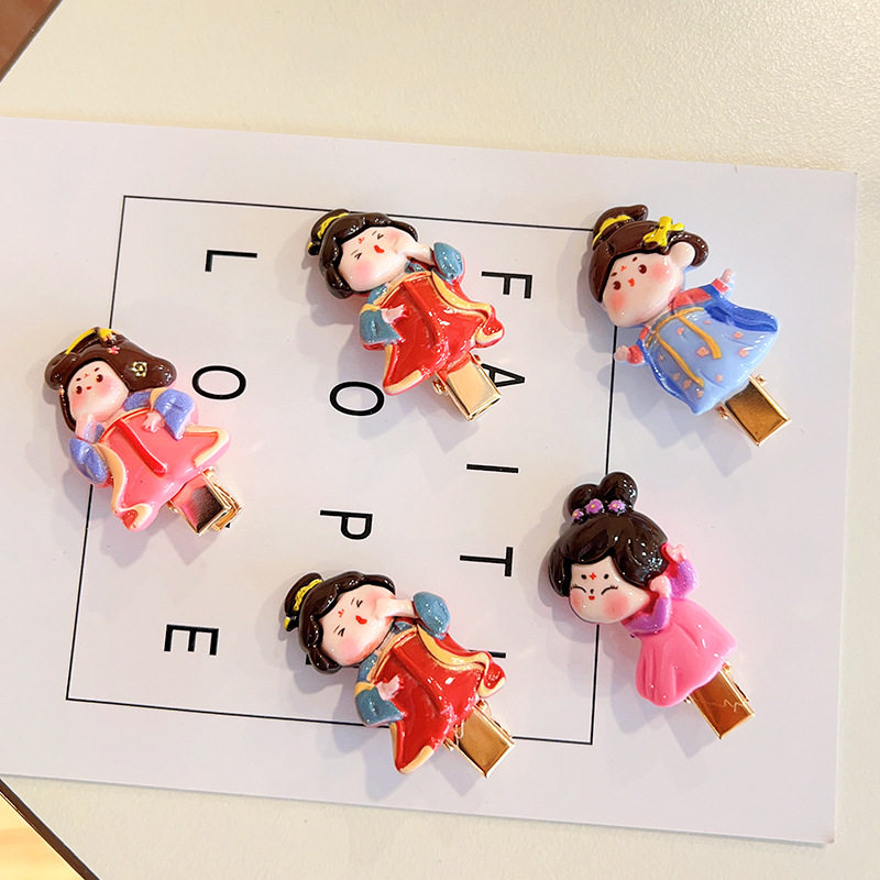 新款鸭嘴夹子复古发夹宫廷可爱卡通夹子发饰古风唐朝贵妃美人头饰