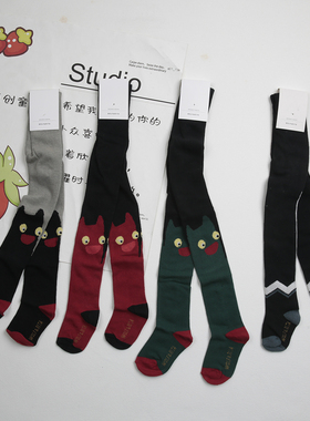 新品ins爆款wolf女儿婴小童可爱猫咪卡通万圣节纯棉连裤打底