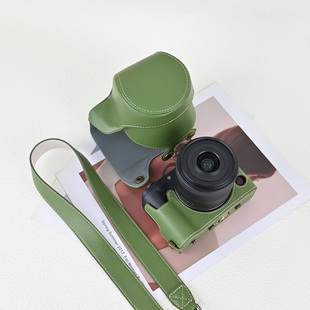 适用佳能R50V相机包R50R100保护套佳能微单壳皮套单肩带蒂芙尼蓝