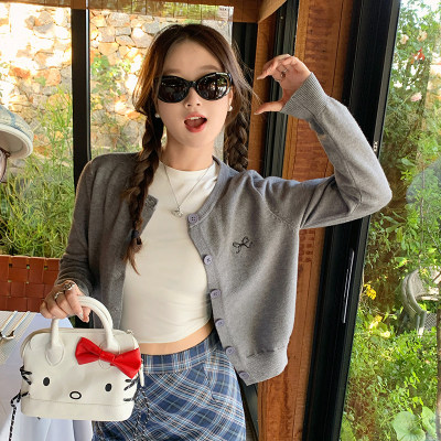 灰色开衫女2025新款针织