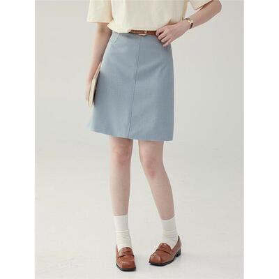 AMUU西装高腰短款半身裙