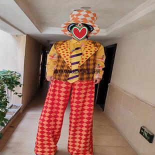 小丑高跷演出服装成人化妆舞会魔术师套装滑稽搞笑景区巡游表演服