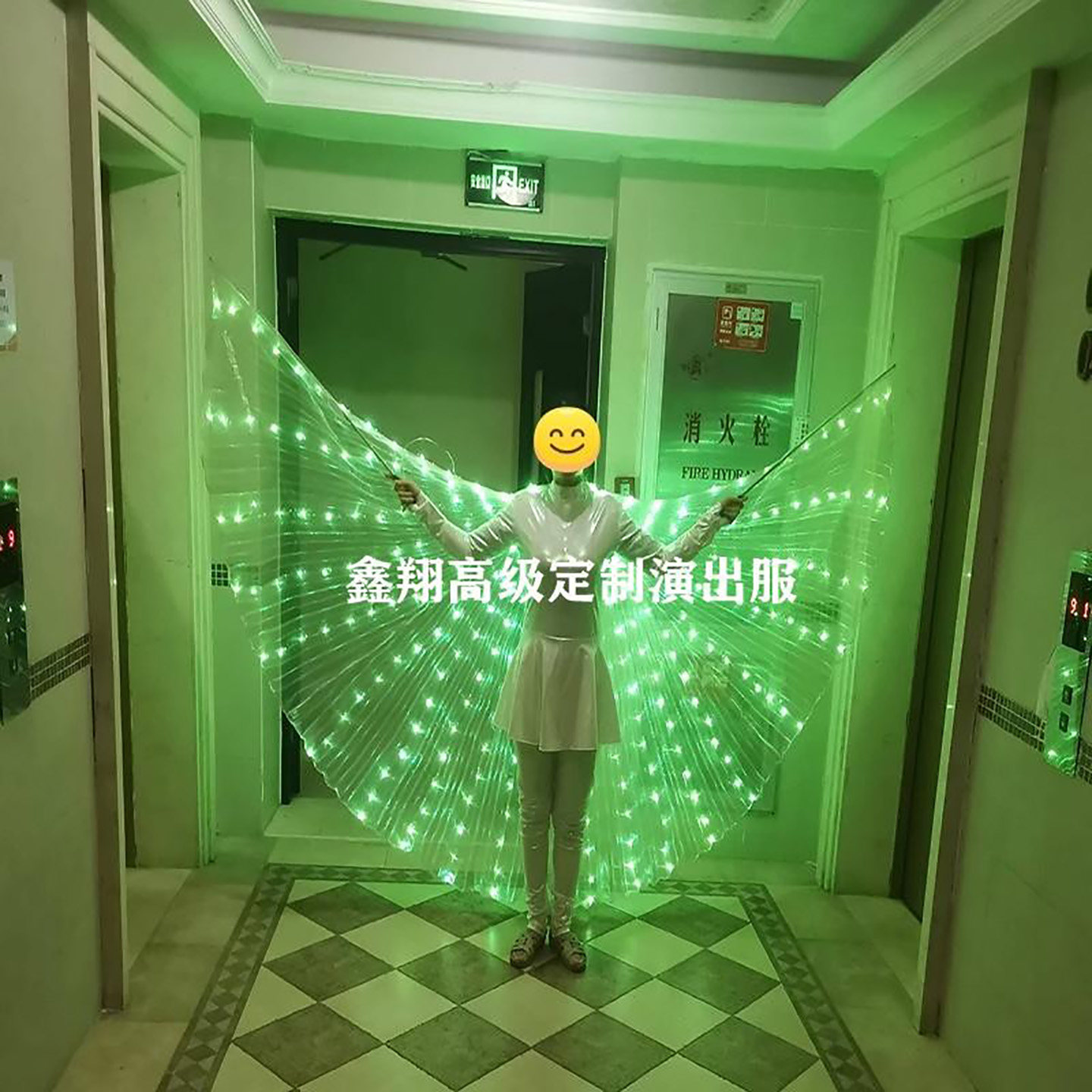 LED发光蝴蝶翅膀演出服主题乐园景区巡游成人荧光蝴蝶舞台酒吧服