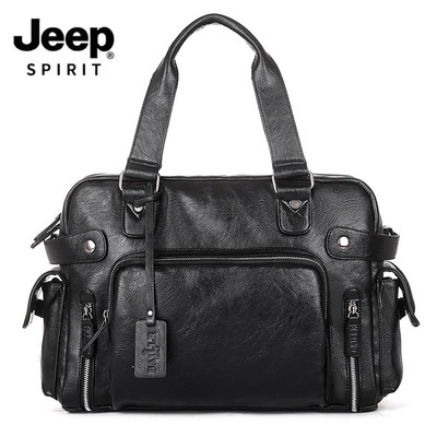 真皮手提商务包软牛皮放14寸电脑