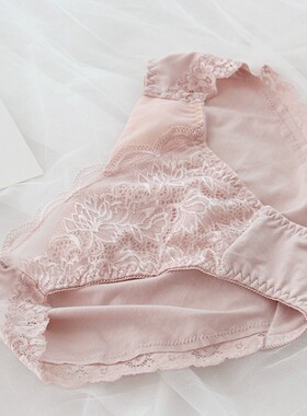 速发eblin内裤专柜正品宫廷风高档蕾丝肤色牛奶丝拼接无痕三角裤