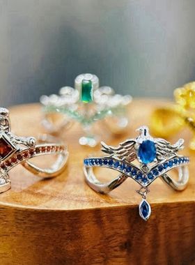 哈利波特霍格沃茨格兰芬多斯莱特林拉文克劳赫奇帕奇手工戒指周边