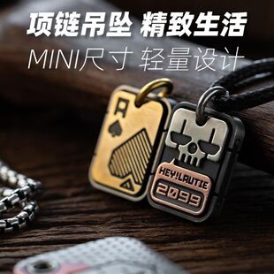 吊项坠链小丑扑克男士挂件情侣EDC狗牌DIY金属钥匙扣原可装纳卡片