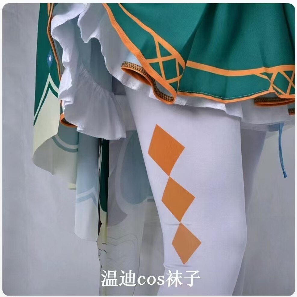 温迪cos袜子 温迪同人cos服配套丝袜二次元连裤袜白色袜子款周边图片