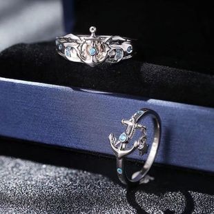 碧蓝航线戒指周边情侣一对男女比翼双飞誓约五周年纪念店可调节款