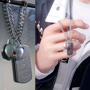 深空夏以昼同款金属方牌项链When u come back 链条锁骨链潮周边