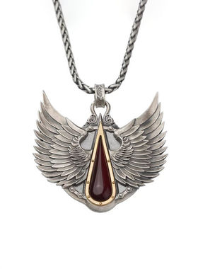 星辰铸造战锤40K圣血羽翼项链男复古个性潮小众周边圣吉机械挂饰