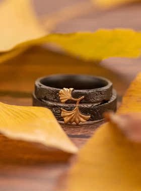 【银杏叶】告白神戒不掉色对戒