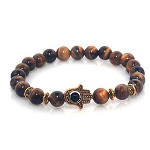 虎眼彩曜石法蒂玛之手手链虎年饰品小众潮链