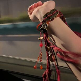 山鬼花钱手链李火旺新中式带腕铃复古藏族手链天官赐福绳至尊版绳