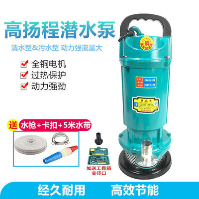 家用潜水泵220V抽水机井用农用370W750W浇灌抽水泵污水泵清水泵