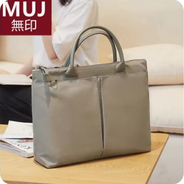 无印MUI日本笔记本电脑包女士手提14寸13.3寸15.6日韩休闲大容量单肩斜挎包