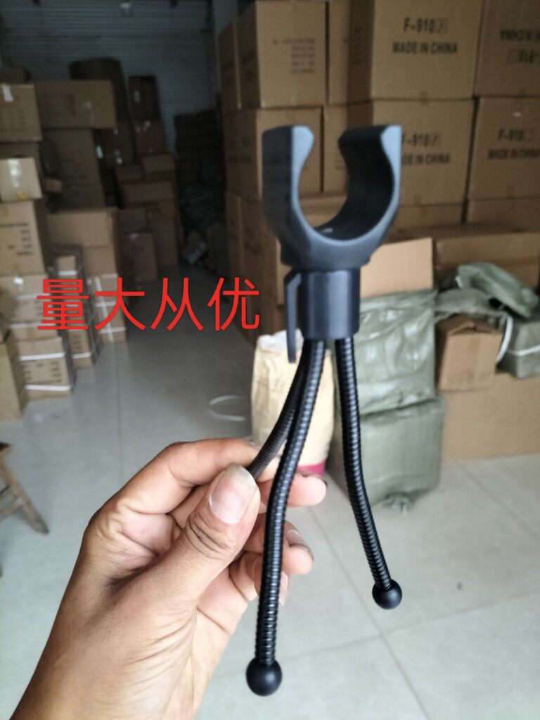 手电U型夹手电筒U形夹子钓鱼灯夹子可接支架上三脚支架配件大号图片
