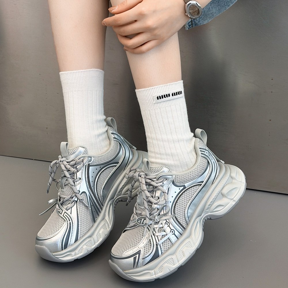 真皮机能风厚底老爹鞋女2026春季新款透气百搭显脚小增高运动鞋潮,女鞋,老爹鞋,淘宝优惠券,粉丝福利购,淘宝优惠卷