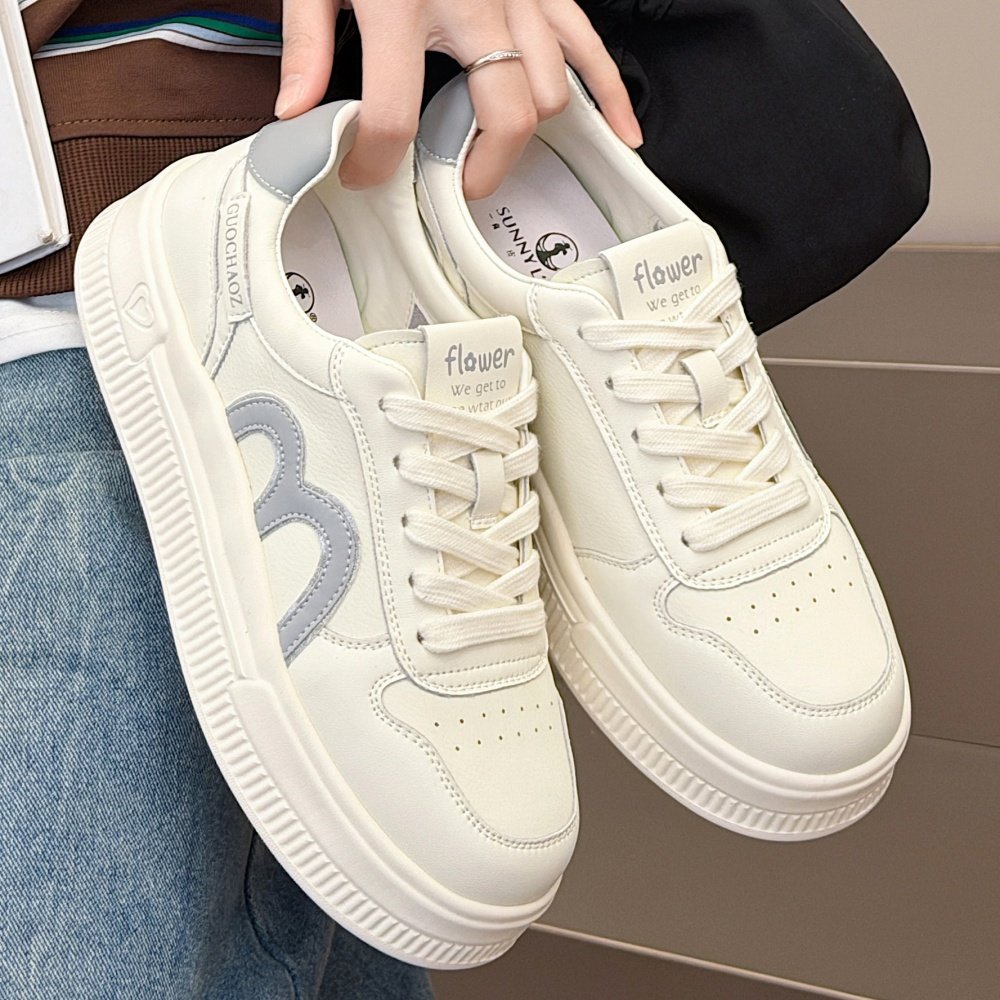 真皮厚底小白鞋女2026春季新款休闲百搭板鞋增高鞋软底轻便学生鞋,女鞋,休闲板鞋,淘宝优惠券,粉丝福利购,淘宝优惠卷