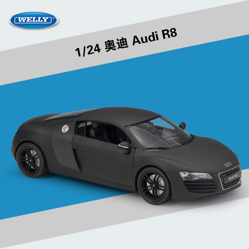 WELLY威利1:24奥迪Audi R8仿真合金汽车模型礼品摆件玩具