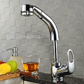 铜体升降抽拉面盆台盆冷热水龙头 混水伸缩可旋转洗头龙头花洒头