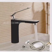 铜黑色 台上盆水龙头冷热台盆龙头加高洗手间 白色面盆冷热水龙头