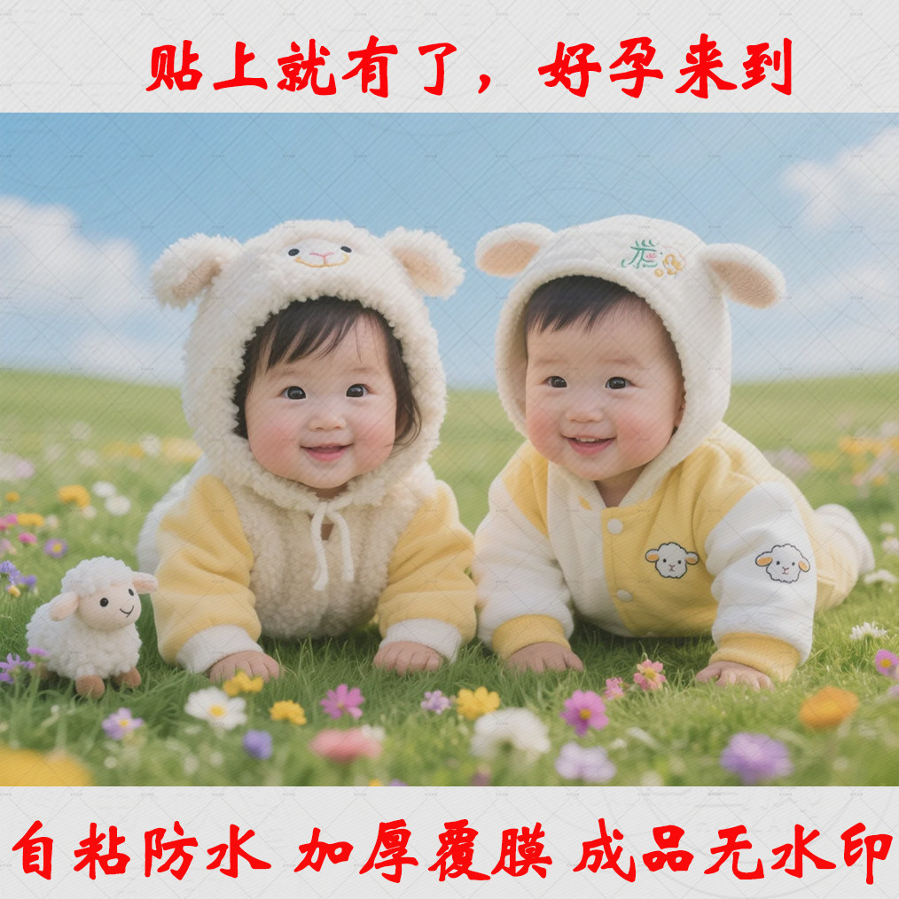 年画娃娃床头画报男宝宝女宝宝画报羊年宝宝画结婚礼物备孕喜庆风