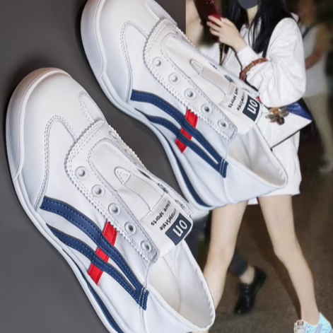 小白鞋女2025新款休闲帆布鞋运动一脚蹬女鞋爆款布鞋女款板鞋鞋子