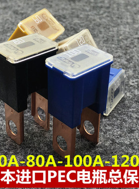 进口PEC汽车货车插入式电瓶螺栓总保险丝片60A80A100安120A140安