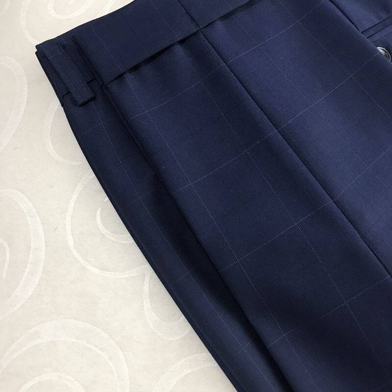 尼克大叔九分羊毛西裤男春秋新款修身英伦风卷边休闲裤大小码定制