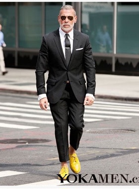 Nick wooster美式休闲便装黑色西服外套男士新品西欧美时尚街拍