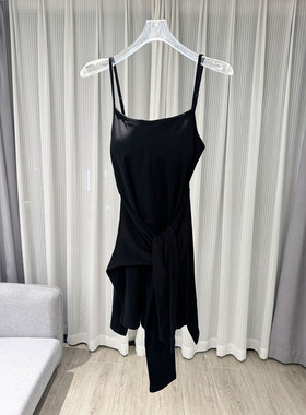 0MB.欧洲站新品南油高端系带修身短款裙子性感辣妹低胸吊带连衣裙