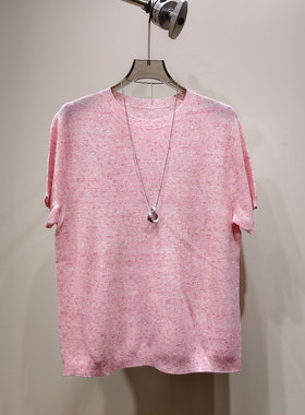 0MB.欧洲站新品HELMCH深圳南油宽松圆领减龄针织衫气质项链上衣女