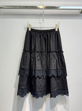 0MB.欧洲站新品深圳南油白色甜美层层蛋糕裙半身裙抽绳荷叶蛋糕女