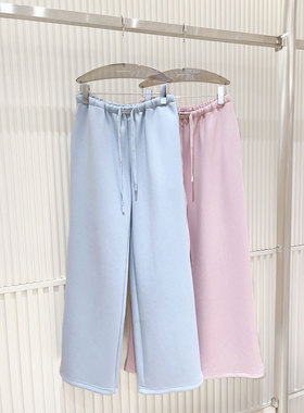 0MB.欧洲站新品JIYOOSOONG深圳南油美式慵懒运动裤女宽松直筒卫裤