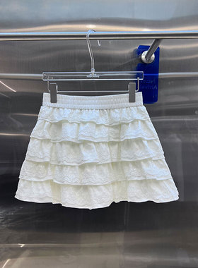 0MB.欧洲站新品BābyChìlling蕾丝亮片半身短裙松紧高腰蛋糕裙